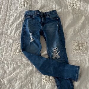 Mango Kate Blue Distressed Jeans Size 1